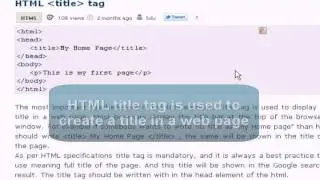 HTML Tutorial :  title tag
