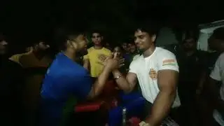 Wrist Hunter Akash Kumar Arm Wrestling practice matches off table after U.P. state championship