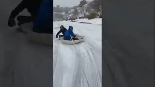 Road Sledding In NC #shorts #snow #sledding
