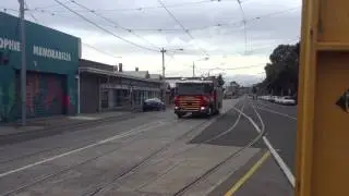 MFB Pumper 50 arriving at Melbourne Showgrounds