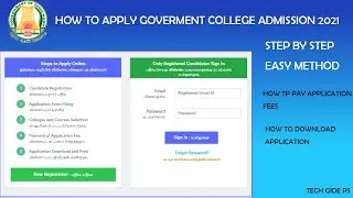 How To Apply Government College Admission 2021 || TNGASA Counselling 2021 Online Application Process