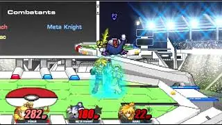 Super Smash Flash 2 (BETA) - Princess Peach vs. Meta Knight vs. Isaac (1080p)