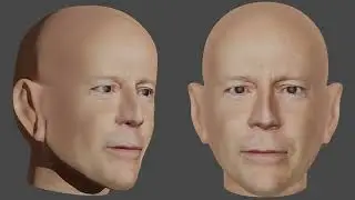 Blender 2.92 timelapse Head Building(try to build Bruce Willis face)