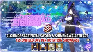 Clorinde Sacrificial Sword & Shimenawa Artifact : 15s Onfield DPS per Rotation Showcase
