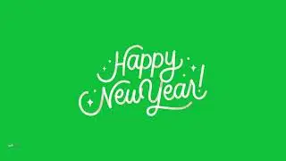 Happy New Year Gradient Text Effect Animation | Green Screen