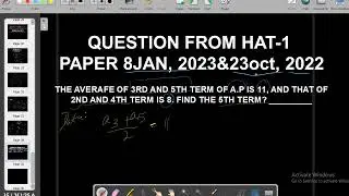 QUESTION FROM 8TH JANUARAY 2023 FORM HAT 1 PAPER
