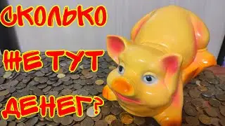 #копилка #деньги #разбилкопилку Открыл копилку спустя два года.Сколько денег в свинье?
