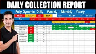 Daily Payment Collection Report in Excel 2024, Fully Dynamic  | Payment Collection Sheet in Excel