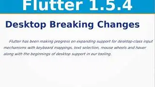 Flutter Desktop Changes | Flutter 1.5.4 Release Updates | iOS | Web | Google I/O 2019