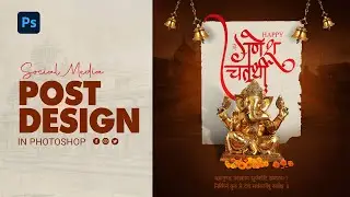 Ganesh Chaturthi Social Media Post Design | Ganesh Chaturthi Poster Design in Photoshop 2024