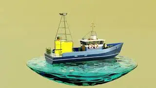 Fishing Boat TurnTable in Blender 2020
