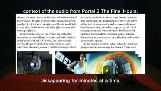 Portal 2 beta - GLaDOS' dinner date voice lines