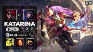 KatEvolved Katarina vs Ahri Mid - KR Challenger - Patch 13.9 Season 13