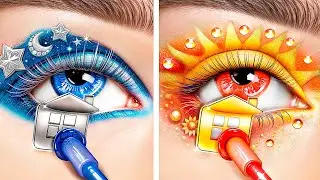 Day Girl vs Night Girl! We Build a Secret Room! Dollhouse in Real Life!