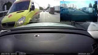 Машина скорой помощи нарушает ПДД, встречка. Москва. Подстанция №10