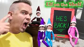 Naughty Elf on the Shelf Shaves Dad and Baby's Heads!!! Day 16!