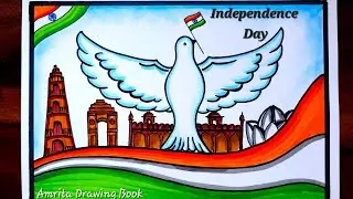 Independence Day Drawing easy | Happy Independence Day Poster drawing | 15 August Special Drawing