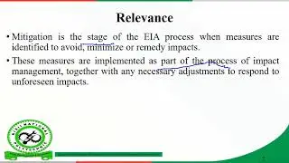 EIA IMPACT MITIGATION MEASURES