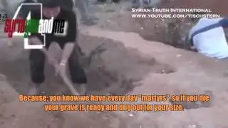 FSA members dig out and prepare their graves before the fight
