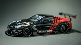 『模型時間』 1/24 LB-WORKS R35 ADVAN GT-R AOSHIMA LBWK  full build