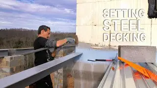 Elevated Concrete Porch Slab Construction: Laying Steel Deck Pan