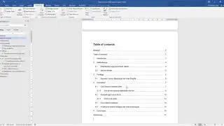 Using page breaks, creating Table of contents, List of figures/tables in project, report or acticle