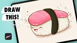 PROCREATE Drawing Tutorial - EASY Sushi Drawing | Digital Art Tutorial