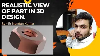 Polished Copper nut 3D design.