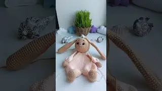 Iepuraș în pijama     #bunny #crochet #handmade #toys #forkids #foryou #amigurumi
