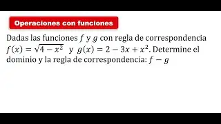 Algebra de funciones 03 Resta de funciones