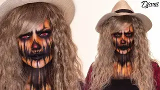Halloween Makeup 2020 #6 - Pumpkin Scarecrow | Djarii