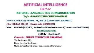 PHRASE STRUCTURE GRAMMARS | Natural Language Processing | Artificial Intelligence