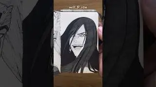 [ASMR] Drawing Orochimaru 🐍 - Naruto #satisfying #shorts #asmr