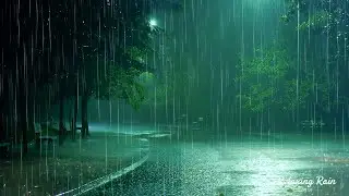 🌧️ ASMR Rain at Night on an Empty Street – Light Thunder & Gentle Rain, Helps You Sleep Deeply