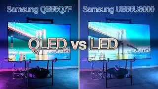 Samsung QE55Q7F vs Samsung UE55U8000 - QLED vs LED - Сравнение телевизоров