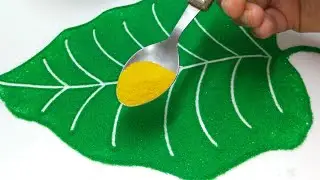 रंगोली बनाने का आसान तरीका जो पहले कभी नहीं देखा होगा/ Ganpati Rangoli Designs
