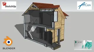 Проект дома в 3d max, sketchup, blender, arcon за 10 минут