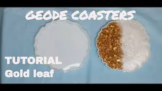How to make coasters with gold leaf/ white color / Tutorial