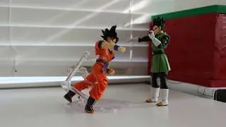 Goku goes sliding over a DragonBall