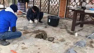 Стяжка пола беседки