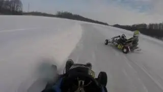 Ледовое побоище. Зимний картинг. Winter karting. Ice fighting. Rotax max. Honda. Гонки в нижнем.