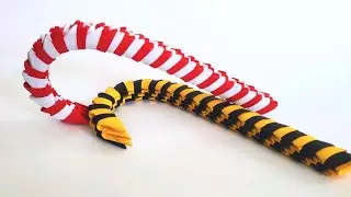 3D Origami CANDY CANE | How to make a modular Christmas candy cane