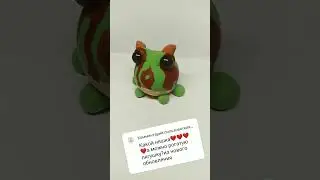 Рогатая украшенная лягушка🐸🌸 адопт ми из воздушного пластилина/Ornate Horned Frog🐸