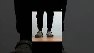 CROCS CLASSIC CLOG KHAKI ON FEET