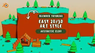 Create Aesthetic Cliff in Blender 🏔️ | Grease Pencil & Toon Shader ✏️ | With Voice 💫