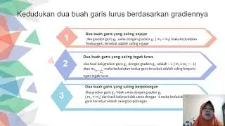 Kedudukan dua buah garis lurus berdasarkan gradiennya