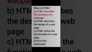 What is HTML? || HTML MCQ's #2