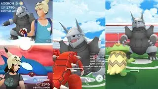 Pokémon Go Gym Battle Gen 3: Aggron vs Groudon & Kyogre