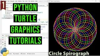 Circle Spirograph with Python Turtle | PYTHON TURTLE GRAPHICS TUTORIAL#1 | Designs in turtle library