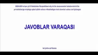 Abituriyent-2020. Javoblar varaqasi bilan ishlash.